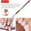 3pcs Acrylic Crystal Nail Brush Professional Nail Beauty Design Non-Slip 3D Nail Art Brush Manicure Tool For Uv Gel Builder Dra 5