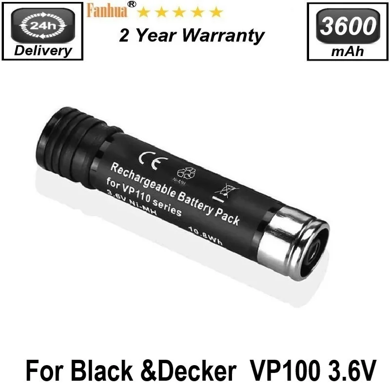 

3.6V 3600mAh Ni-Mh Replacement Battery For Black Decker Versapak Gold VP100 VP100C VP105 VP105C VP110 VP110C VP143 Vp142 Vp724