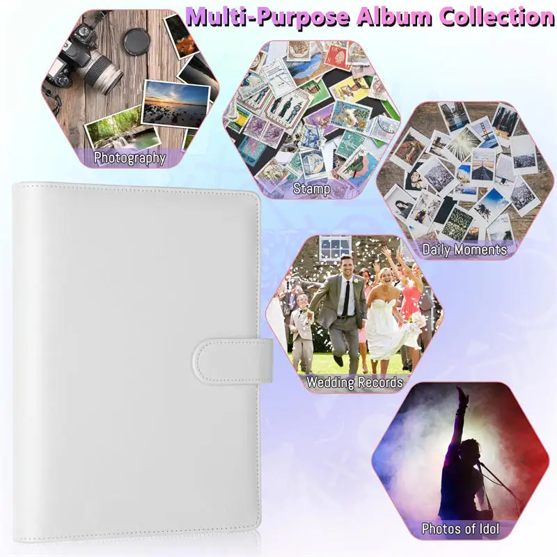 A5 Kpop Fotokarten-Sammelalbum mit 25 Seiten, 4-Fach-Kartenhalter mit 200 Kartenfächern, PU-Leder-Einband zur Kartenorganisation – Detail 17