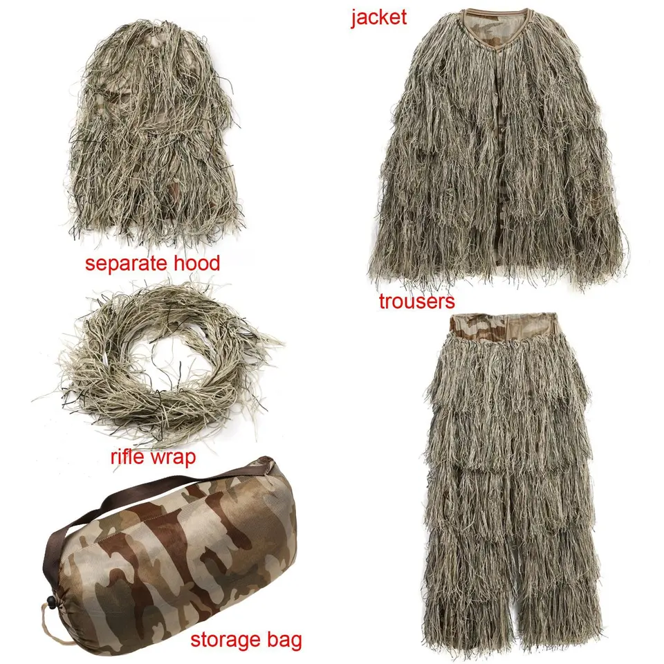 Tenue De Camouflage Ghillie 5 Pièces - Ensemble Tactique Sniper - Neuf