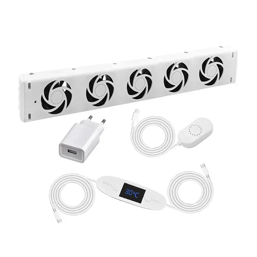 5 Fan Smart Radiator Fans For Heating Fireplace Intelligent Cooling Ventilation DC 5V/2A Air Circulation Heat Distribution