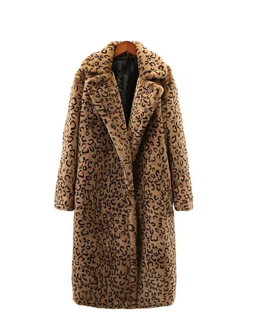 

2023 Women's Clothing Leopard Print Imitation Rabbit Fur Baggy Coat Winter New 1029