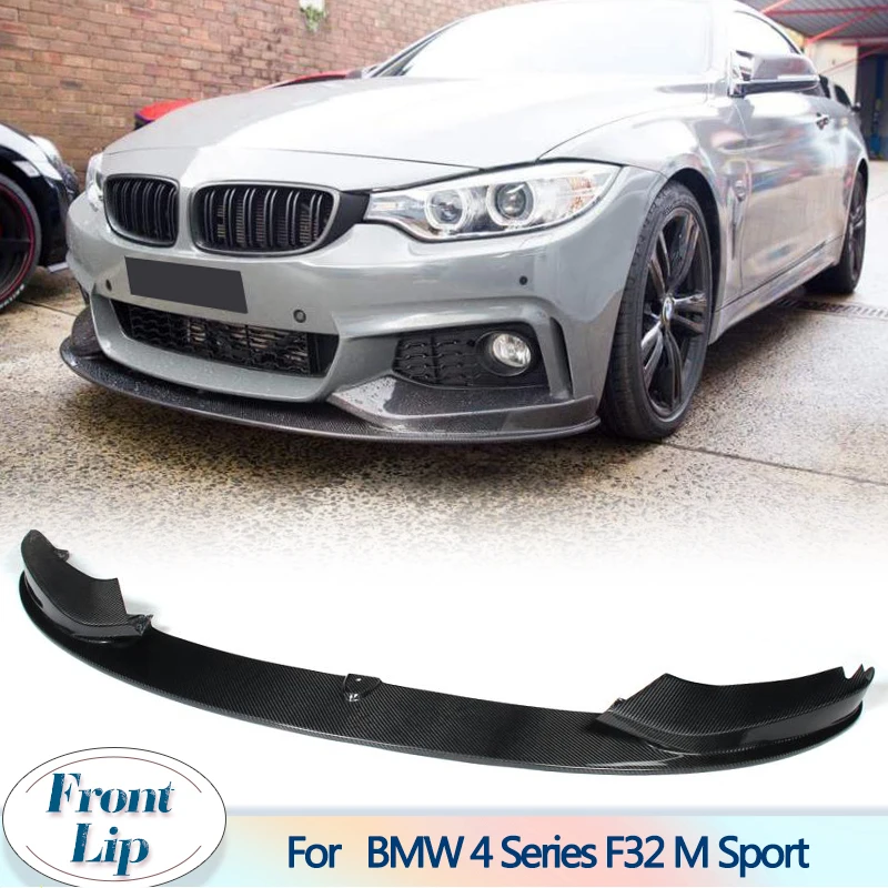 

Car Front Bumper Lip Splitters for BMW 4 Series F32 M Sport Bumper 435i 2014-2019 Carbon Fiber Front Bumper Lip Spoiler FRP