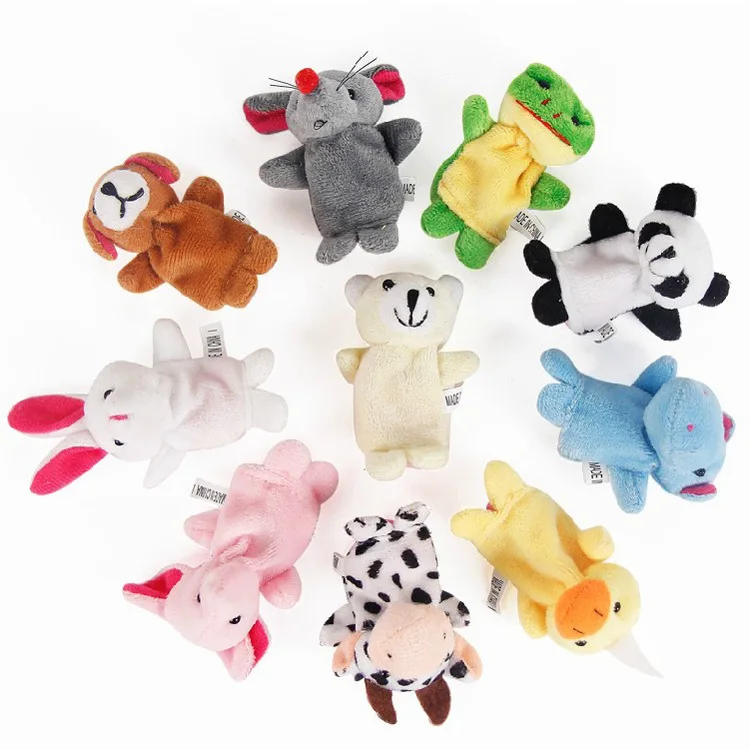 10 PCS/set plush toy gifts cartoon animal finger puppets baby plush toys children cute children plush toys baby favorite dolls