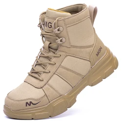 Indestructible Steel Toe Puncture-Proof Non-Slip Safety Shoes - 45 (Brown)