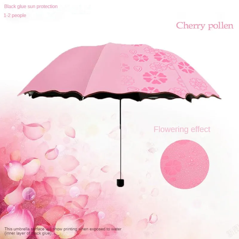 Manual Folding Umbrella Water Blossom Sunshade UV Protection Travel folding umbrella,mini sun umbrella,manual umbrella