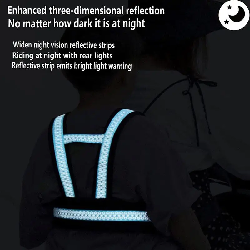 Kids Safety Vest Children Motorcycle Safety Harness Kids Bicycle Seat Strap Breathable Reflective E-Bike Back Seat Belt