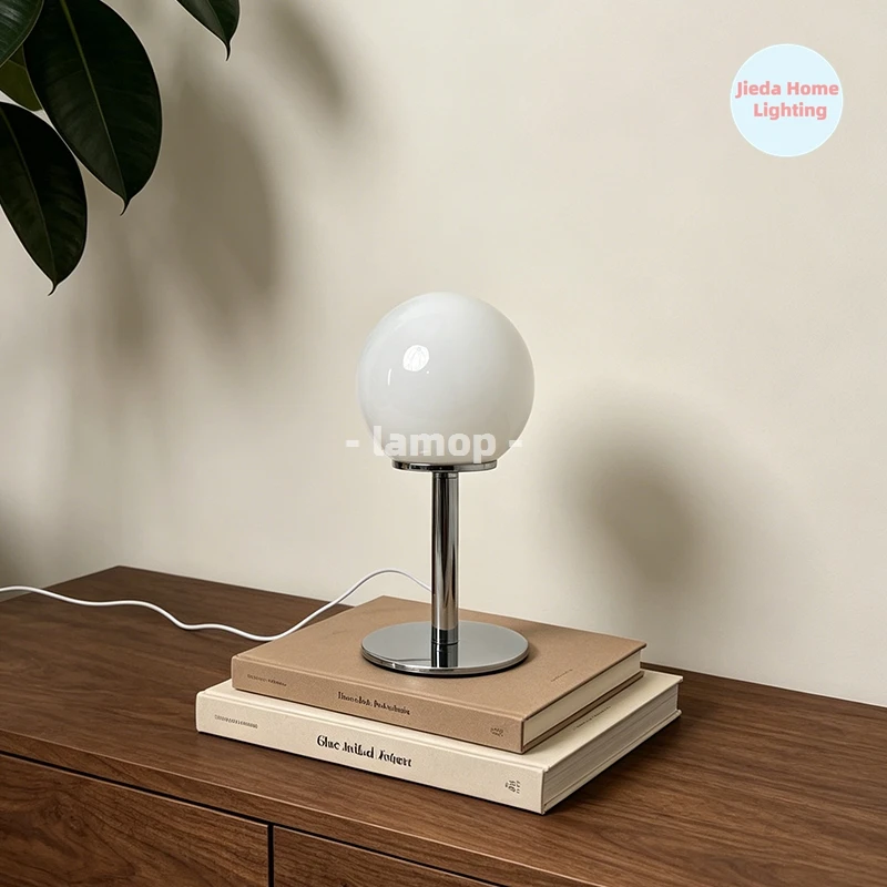 Vibrant Orange Star Orb Glass Table Lamp - Italian Geometric Design, Adjustable Color Temperature Bedside & Living Decor