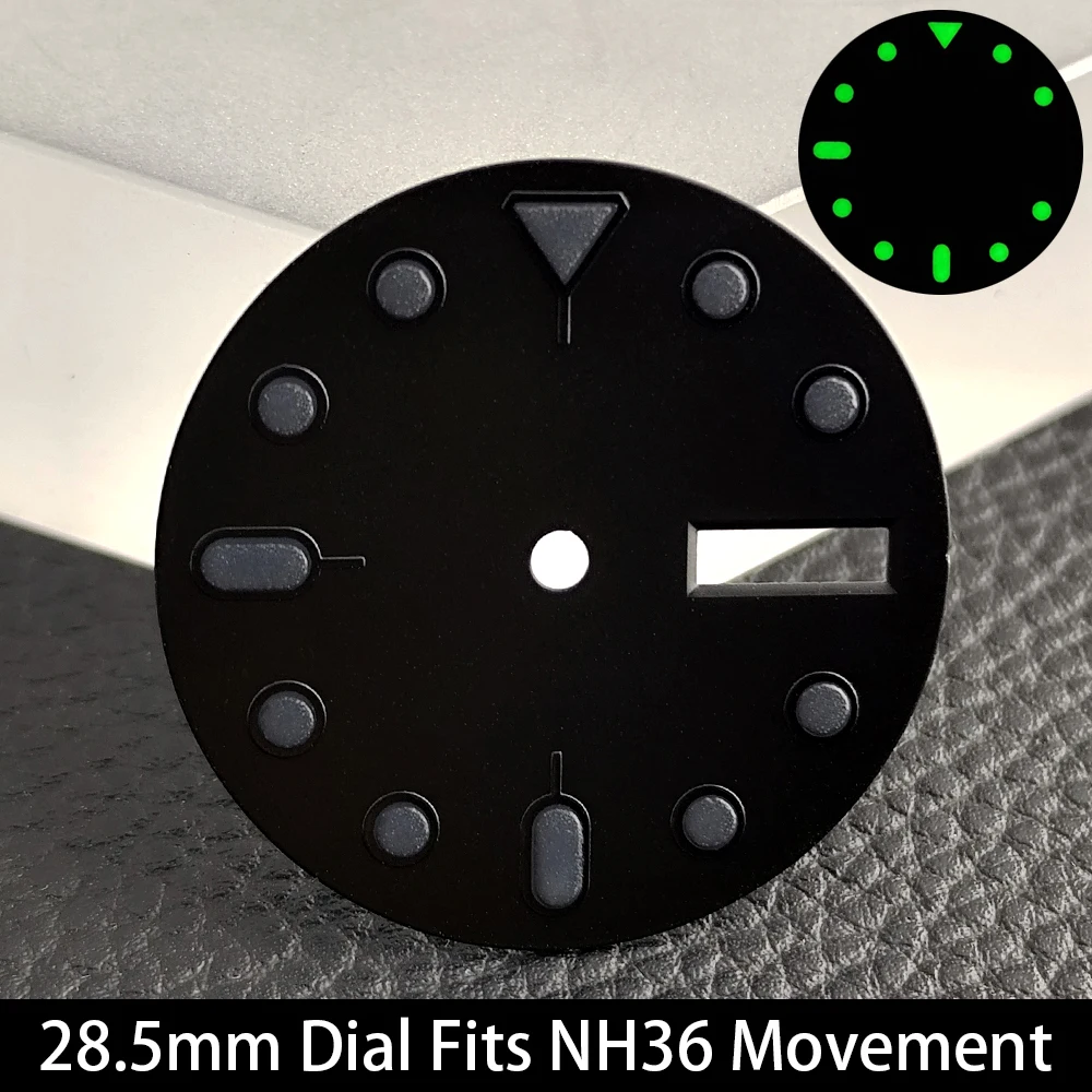 Green Luminous Mechanical Watch Dial - 28.5mm