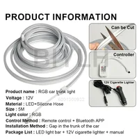 12V LED Car Trunk Light RGB APP Control Multi-mode Interior Atmosphere Light 5M  Flexible Waterproof Light Bar Car Accessories - Image 4