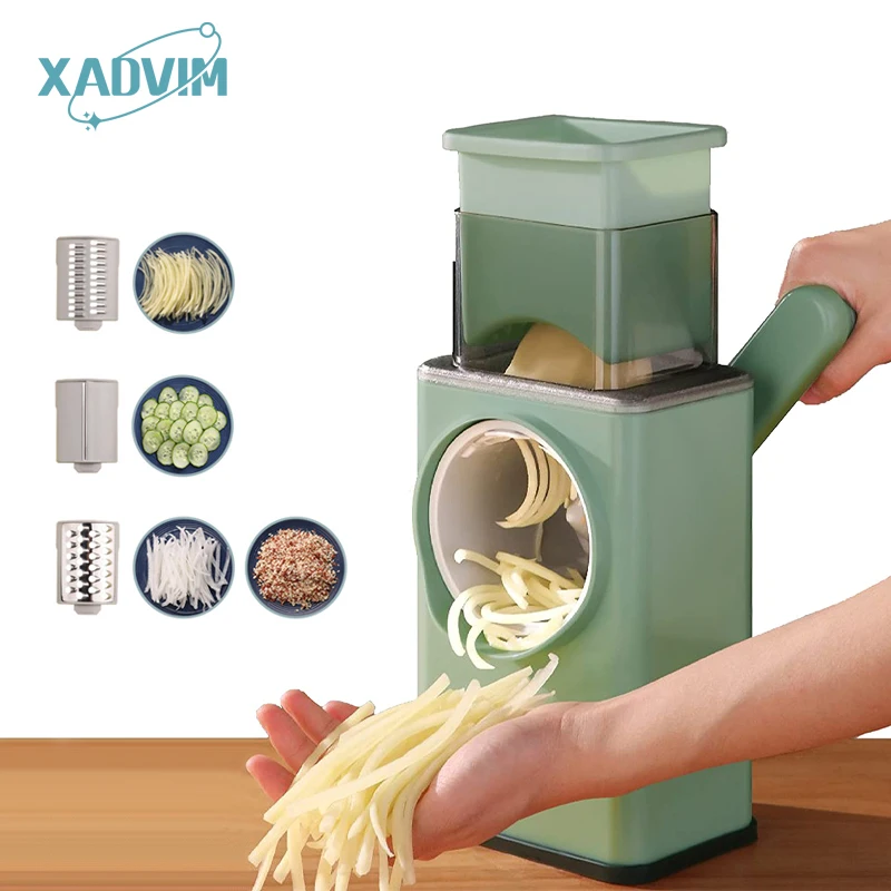 3 in 1 Multifunction Vegetable Slicer Roller Veget Cutter Handcranked