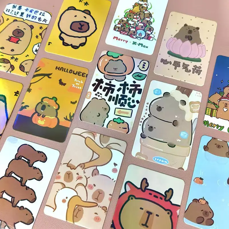 Anime Capybara Double Sided Printing Card 50Pcs/Set for Gift and collection