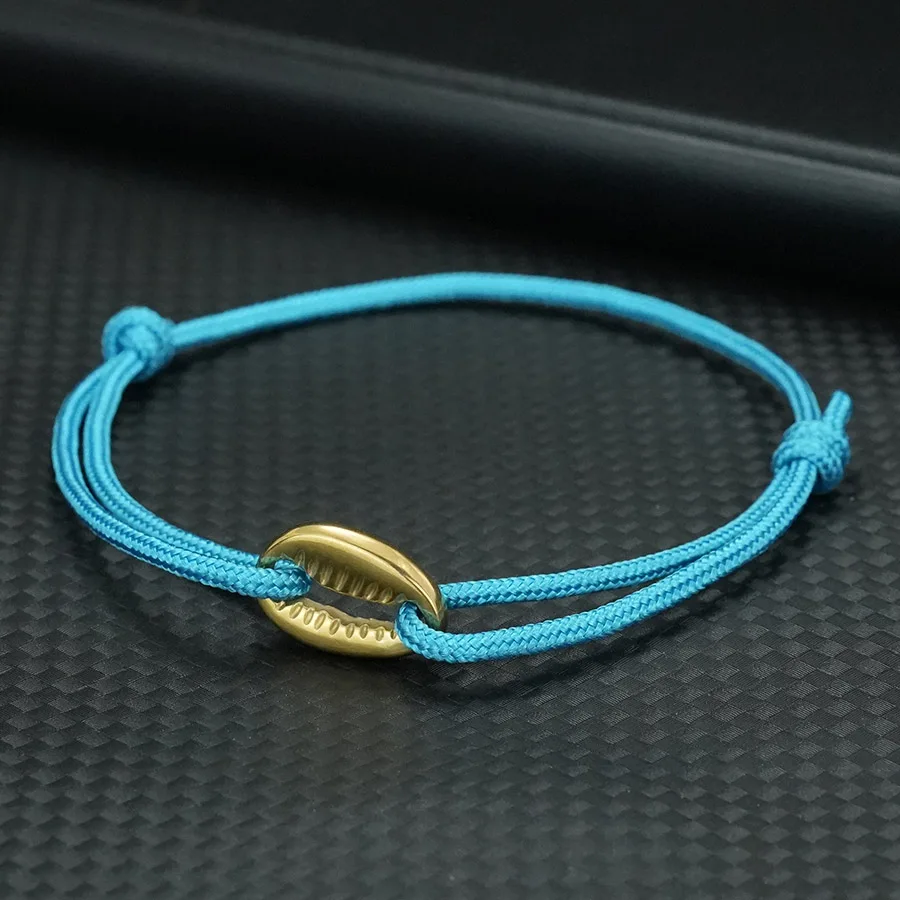 Noter Neues Muschelarmband aus Edelstahl für Herren, 6 Farben, handgefertigt, verstellbar, Paracord-Armband, cooles Reithandzubehör – Detail 9