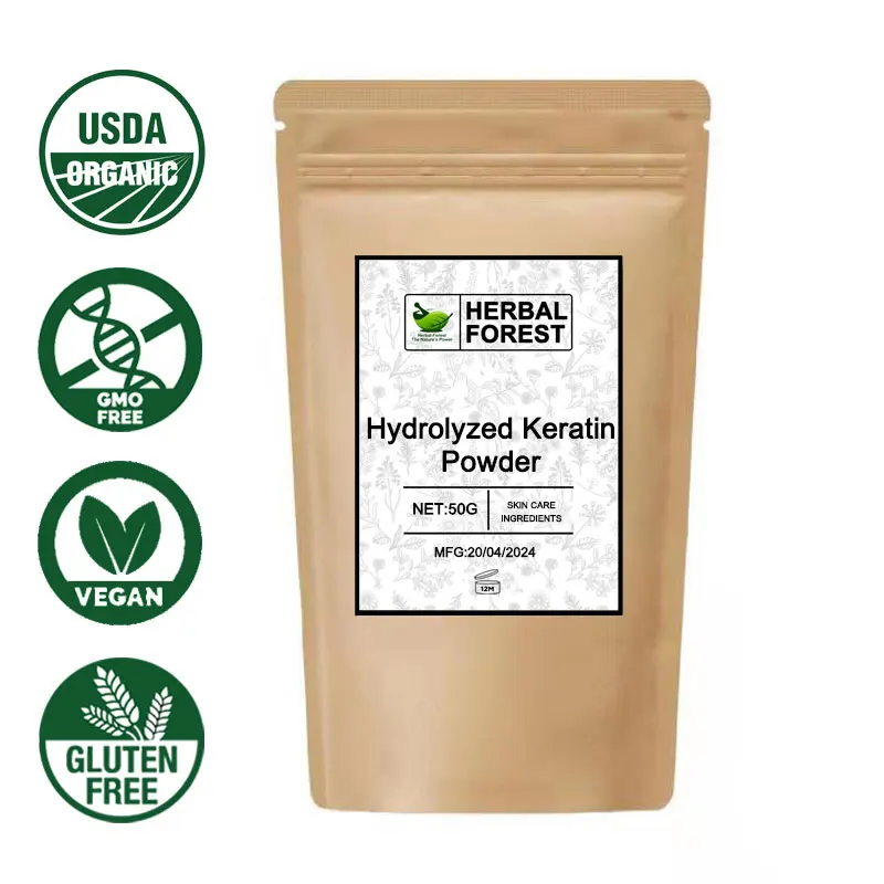 

50-1000g Hydrolyzed Keratin Powder Hair Care and Moisturizing Cosmetic Skin Care Raw Material Free Shipping