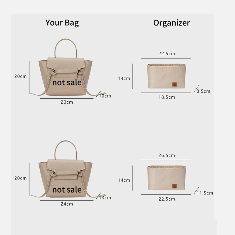 Bag In Bag Organizer Makeup Inner Handbag Nylon Travel Insert Bag Portable  Storage Liner Bags For MICRO Belt CeL Nano ine Bag - AliExpress