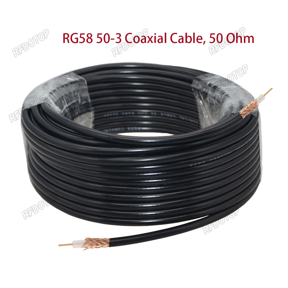 RG58 50-3 COAXIAL CABLE LOW Loss 50 OHM RF COAXIAL CABLE Pigtail สําหรับ CRIMP RF สายไฟคุณภาพสูง FAST Ship 1