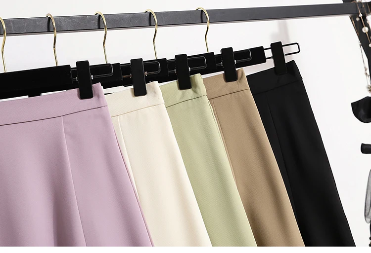 Sommer-Röcke für Damen mit hoher Taille und Übergröße, 2026, mittlere bis lange fließender Anzugrock, neuer Stil, lässig, einfarbig, A-Linien-Rock – Detail 11