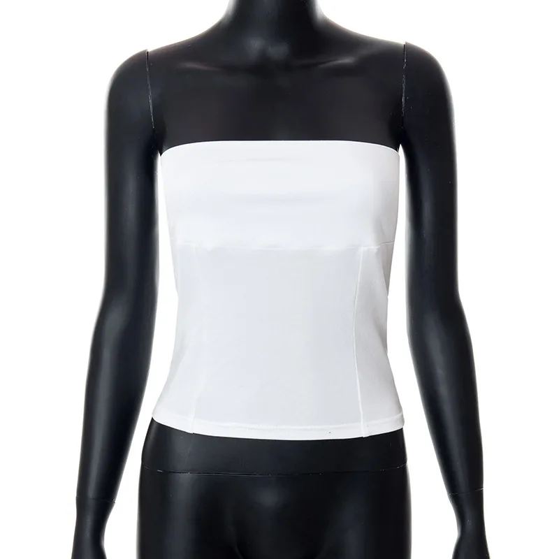 Strapless Corset Tops Summer White Off Shoulder Tanks Women Sleeveless Tube Top Sexy Skinny Fit Bustier Clothes топ без бретелек