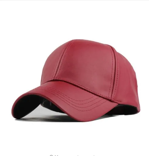 2019 NEW Solid Color Leather Caps Baseball Hat Spring Summer Autumn and Winter Fashion Trend Leisure Hip-hop Hats men's summer baseball caps Baseball Caps