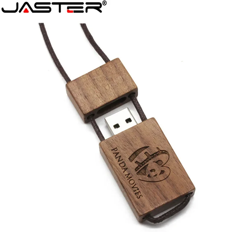 JASTER 매는 밧줄 나무 USB 플래시 드라이브 레드 우드 Pendrive 4GB 8GB 16GB 32GB 64GB 대나무 메모리 스틱 로고 조각 결혼 선물