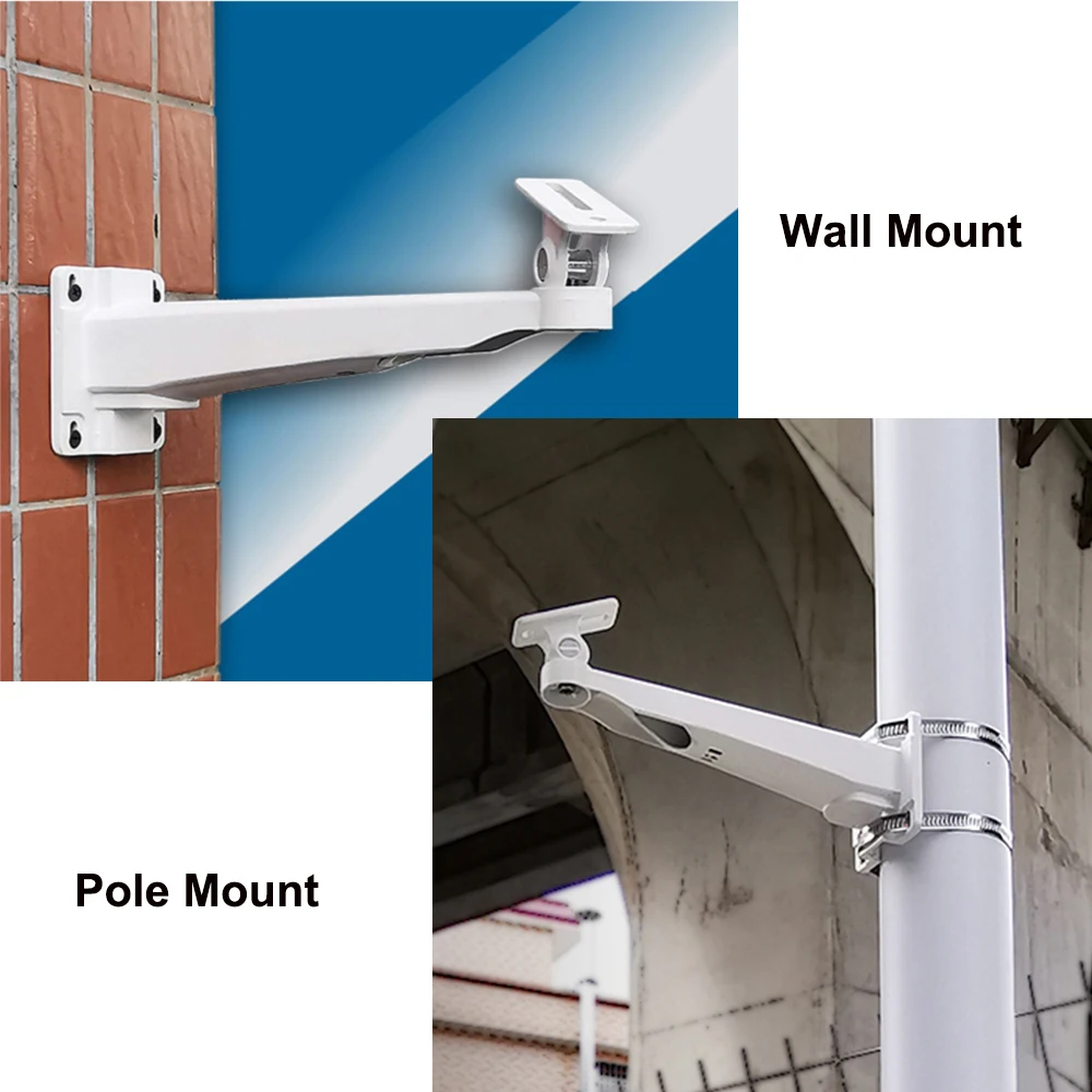 

Monitoring Hoop Bracket Security CCTV Camera Pole Hoop Bracket Outdoor Monitoring Wall Mount Bracket 27cm Long Arm Support