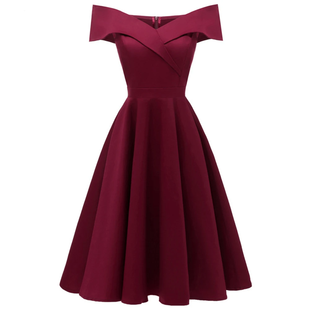 

Off Shoulder A Line Satin Homecoming Dresses Short Classic Bridesmaid Semi-formal Gown