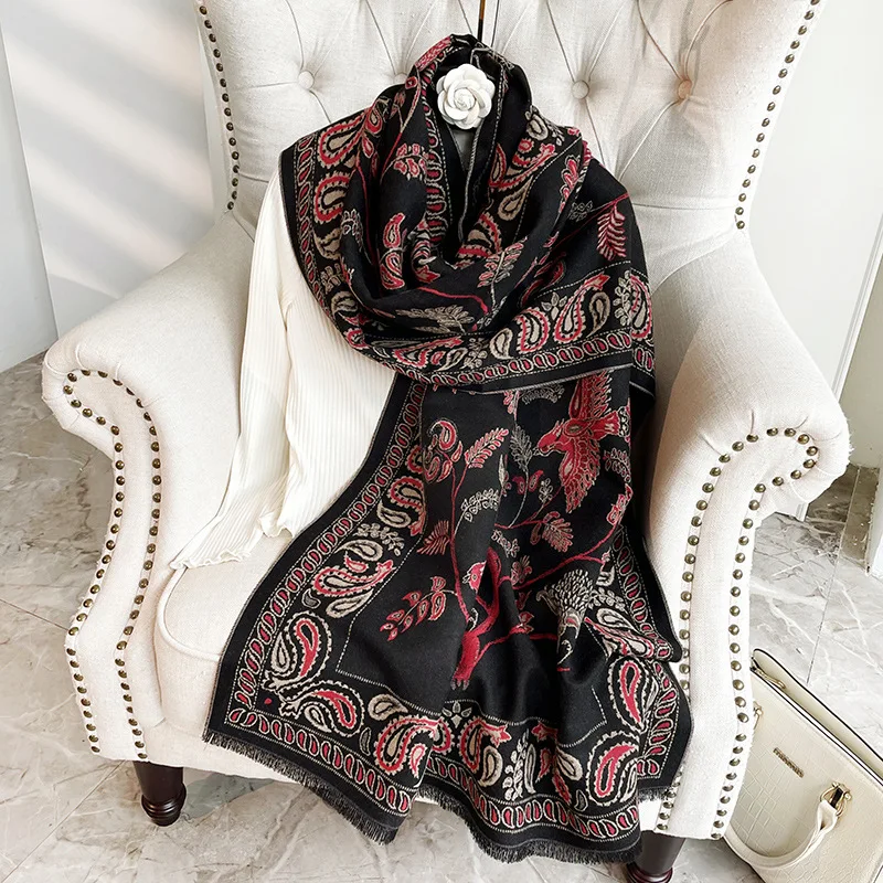 thumbnail image 1 of Bufanda de lujo para mujer, chal de cachemira cálido para invierno, bufanda, pashmina gruesa, manta, poncho, bufanda para mujer, 1 of 5