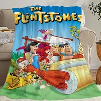 Cartoon The F-Flintstones Blanket Skin friendly comfort warm soft plush blanket suitable sofa living room office bedroom 1