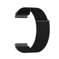 Nylon Quick - Release Breathable Unisex Sport Band - 24mm Hook - And - Loop Strap with Metal Connector - 24mm Universal (Black)