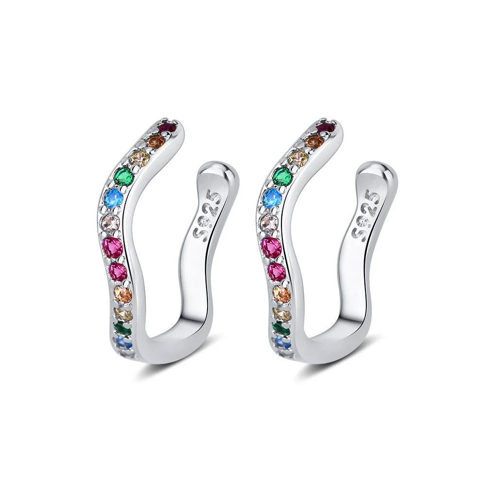 925 Sterling Silver Ear Cuff Clip Earrings For Women Grils Fine Jewelry