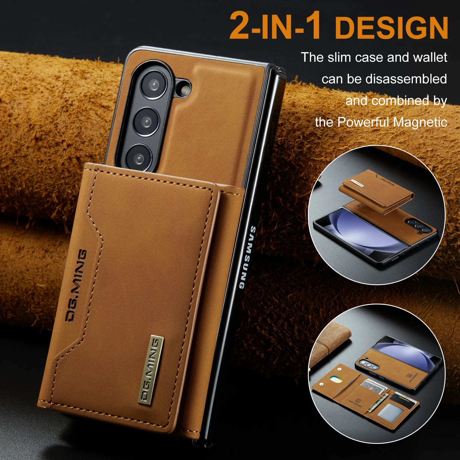 

for samsung z fold 5 Anti-Scratch Leather Phone Case for Samsung Galaxy Z Fold 5 Fold5 Zfold5 5G Card Slot Protective Funda Capa
