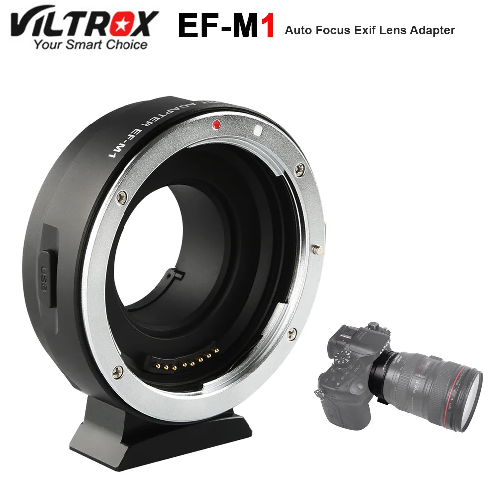 

Переходное кольцо для объектива Viltrox EF-M1, автофокус, автофокус, для объектива Canon EF/EF-S, M4/3, Micro, четыре трети, для камеры GH5/4/3, Olympus
