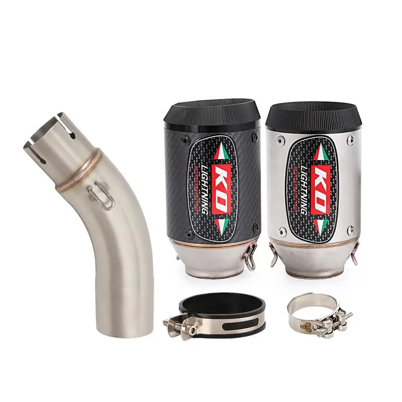Carbon Fibre Exhaust Pipe Motorcycle Muffler Mid Link Tube Stainless Steel 160MM Short Escape Slip On For VOGE Q250 2023 - Image 4