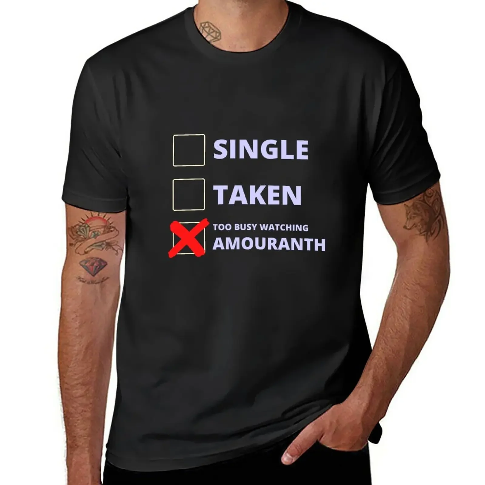 

Amouranth Funny Single Taken T-Shirt customized t shirts Aesthetic clothing mens graphic t-shirts