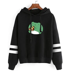 Kawaii sapo comer pizza oversized moletom de lã feminino hoodies harajuku quente pulôver das mulheres estilo coreano hoodie
