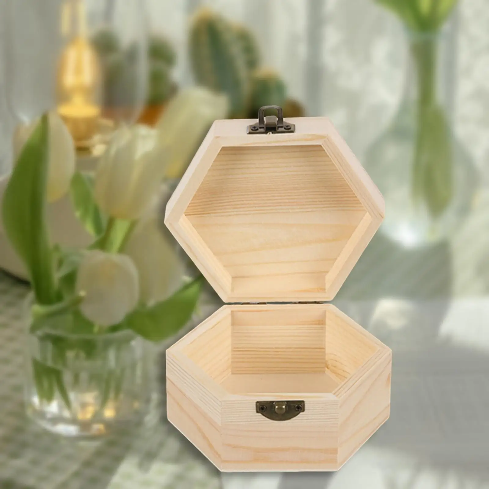 Hexagonal Jewelry Organizer Box Jewelry Display Case for Necklaces