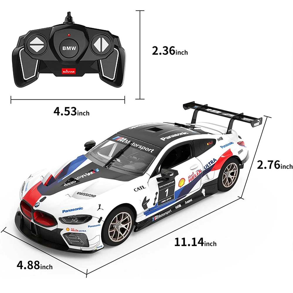 Rastar BMW M8 GTE RC Cars Building kit 1:18 Radio Remote Control Car Model Building Block DIY Toys Gift For Kids Adults 4