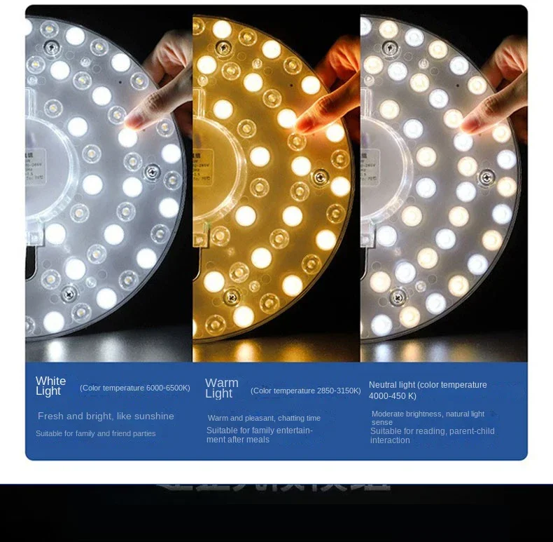 LED Ring PANEL Circle Light Tricolor dimming AC220V 36W 24W 18W 12W Cold white S29c94214609c46a39f74ea6ce13688acU