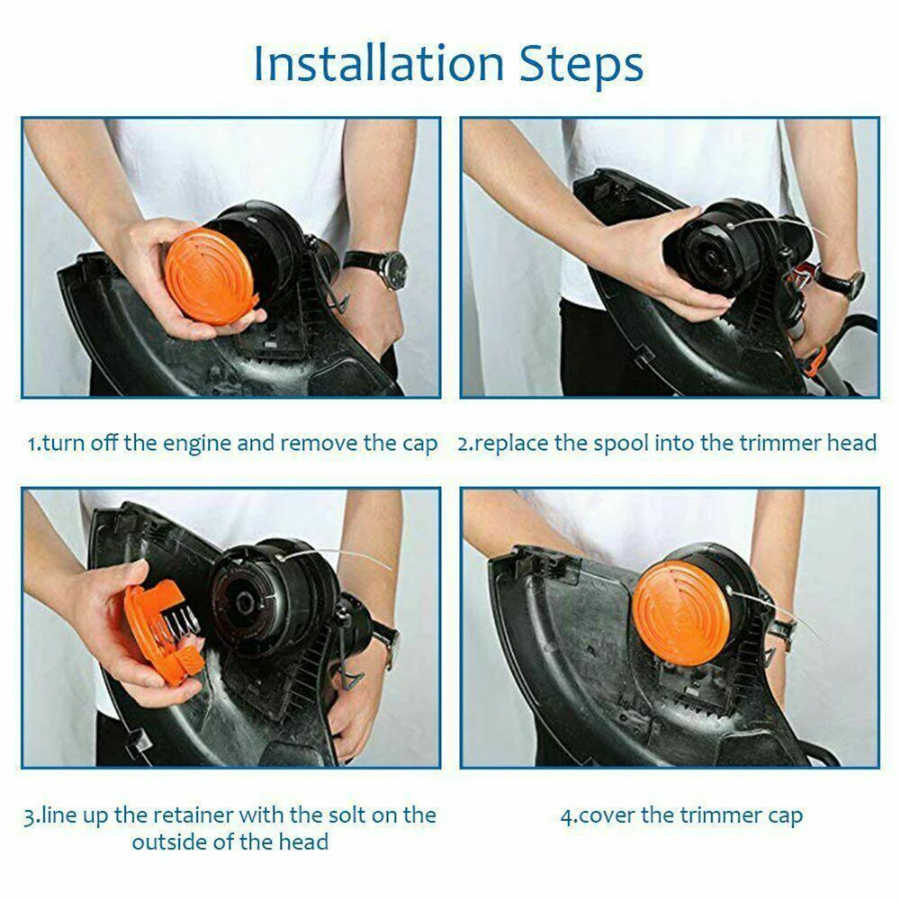 Trimmer Spool &Cap Cover & Spring For Black Decker For Cordless Grass Trimmer Blade Cutter Lawn Mower Accessories Parts