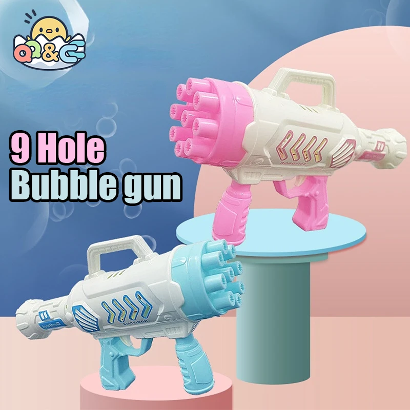 9 Hole Bubble Gun Children Bubbles Machine Outdoor Toys For Kids