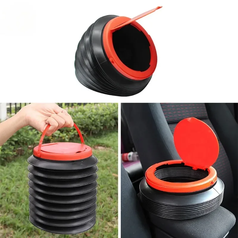 1Pcs car trash can Car wash Retractable storage bucket Folding garbage organizer Trash can universal car garbage bin acessories