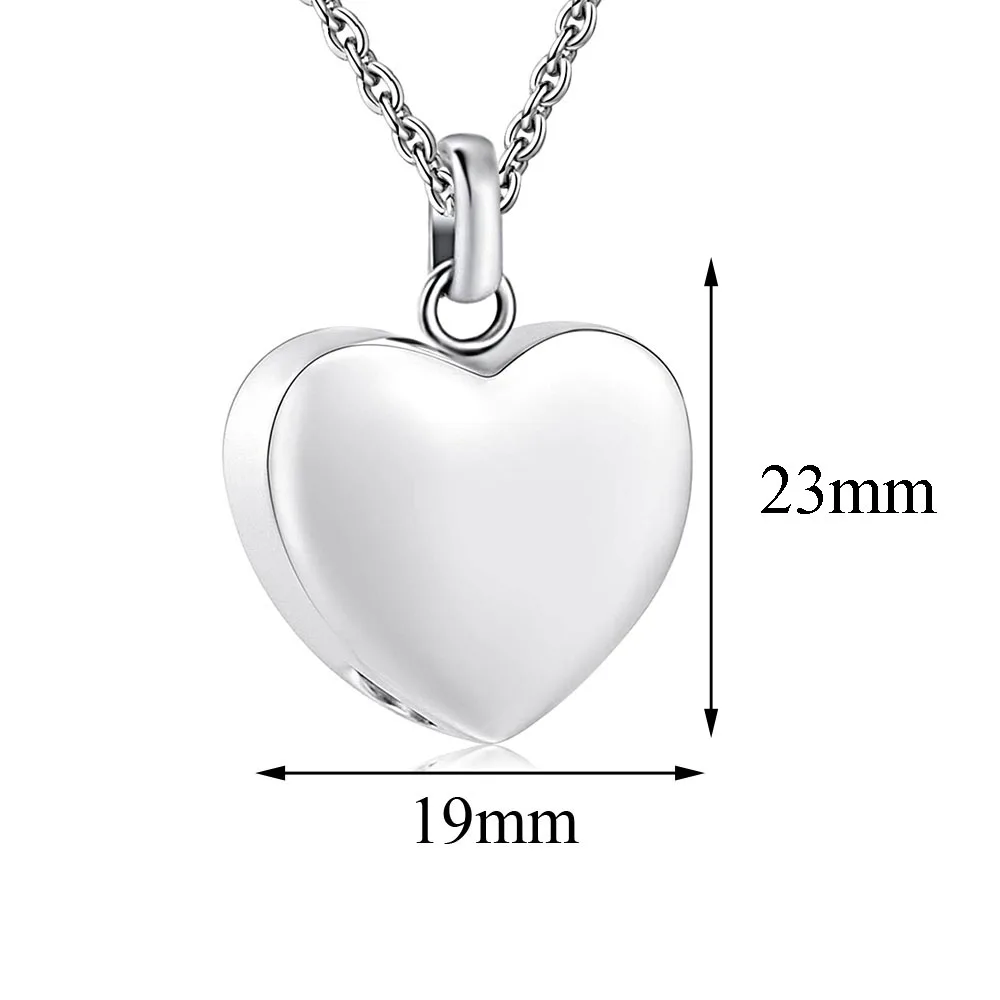 Custom Cremation Jewelry Memorial Urn Necklace For Ashes Holder Stainless Steel Blank Love Heart Pendant Engravable Keepsake 6