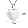 Custom Cremation Jewelry Memorial Urn Necklace For Ashes Holder Stainless Steel Blank Love Heart Pendant Engravable Keepsake 6