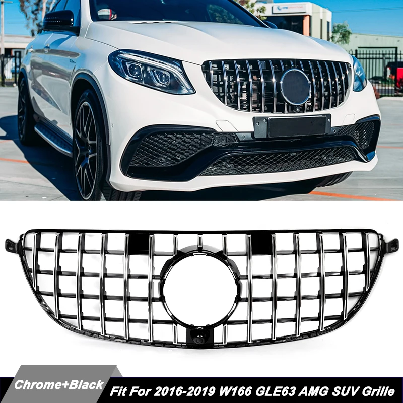 

Для Mercedes W166 GLE63 AMG GT R 2016-2019, передний бампер, хромированный + черный