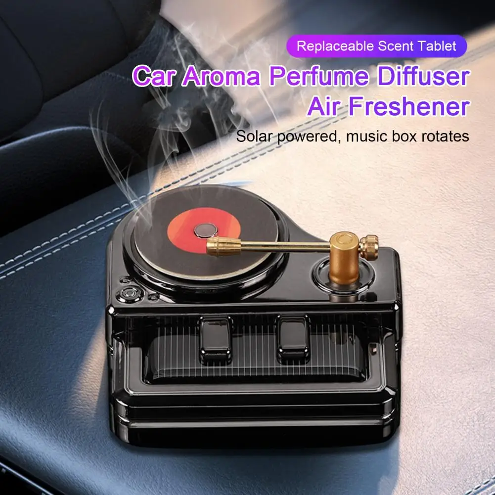 MAKE IT SPIN Turntable Car Air Freshener Air Outlet Aromatherapy Aroma Car  Perfume Diffuser Record Player 3 Scented Pieces 