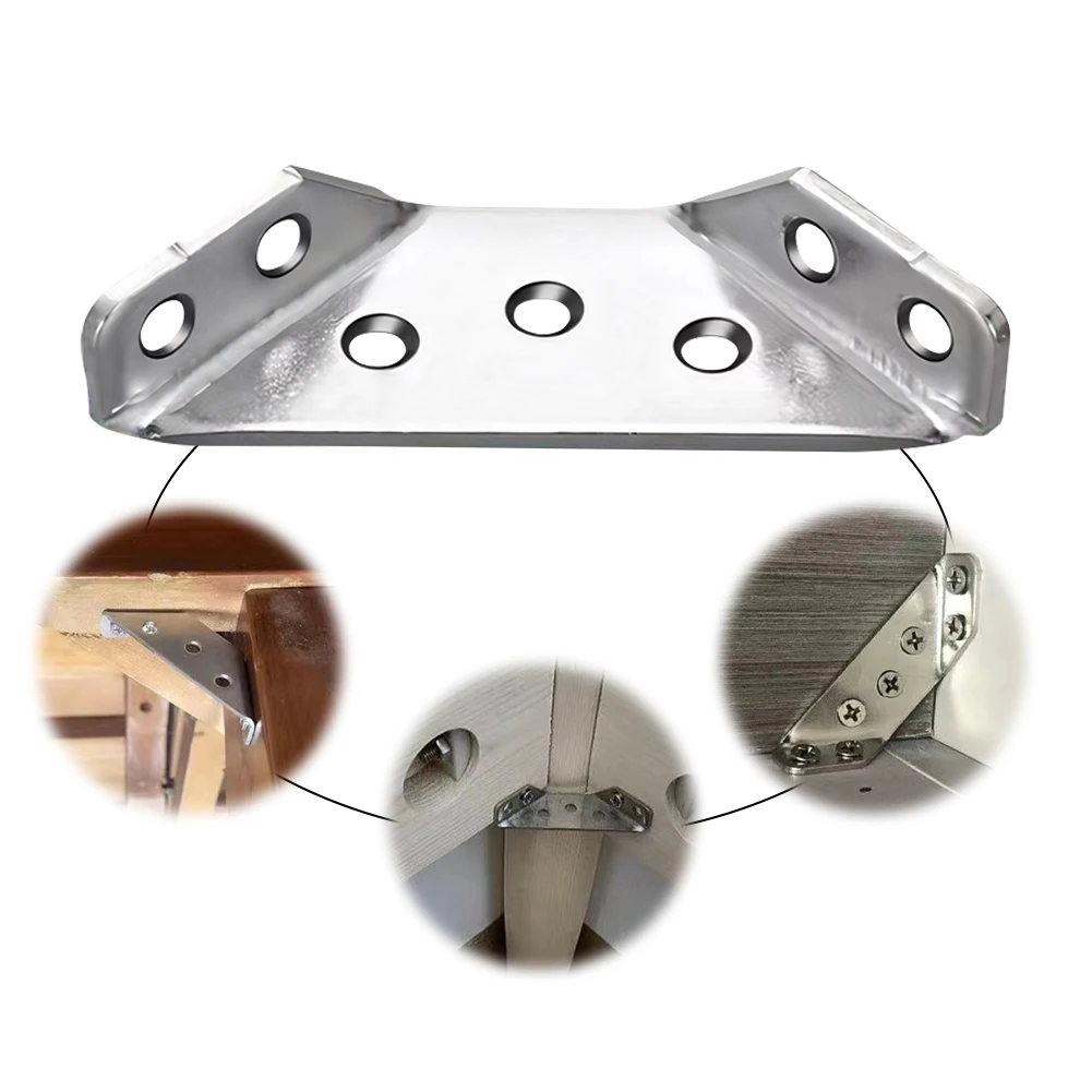 Description Picture 3 of item10Pcs Furniture Corner Connector Corner Code Fastener Stainless Steel Triangle Reinforcement Fasteners Heavy Duty for Furniture