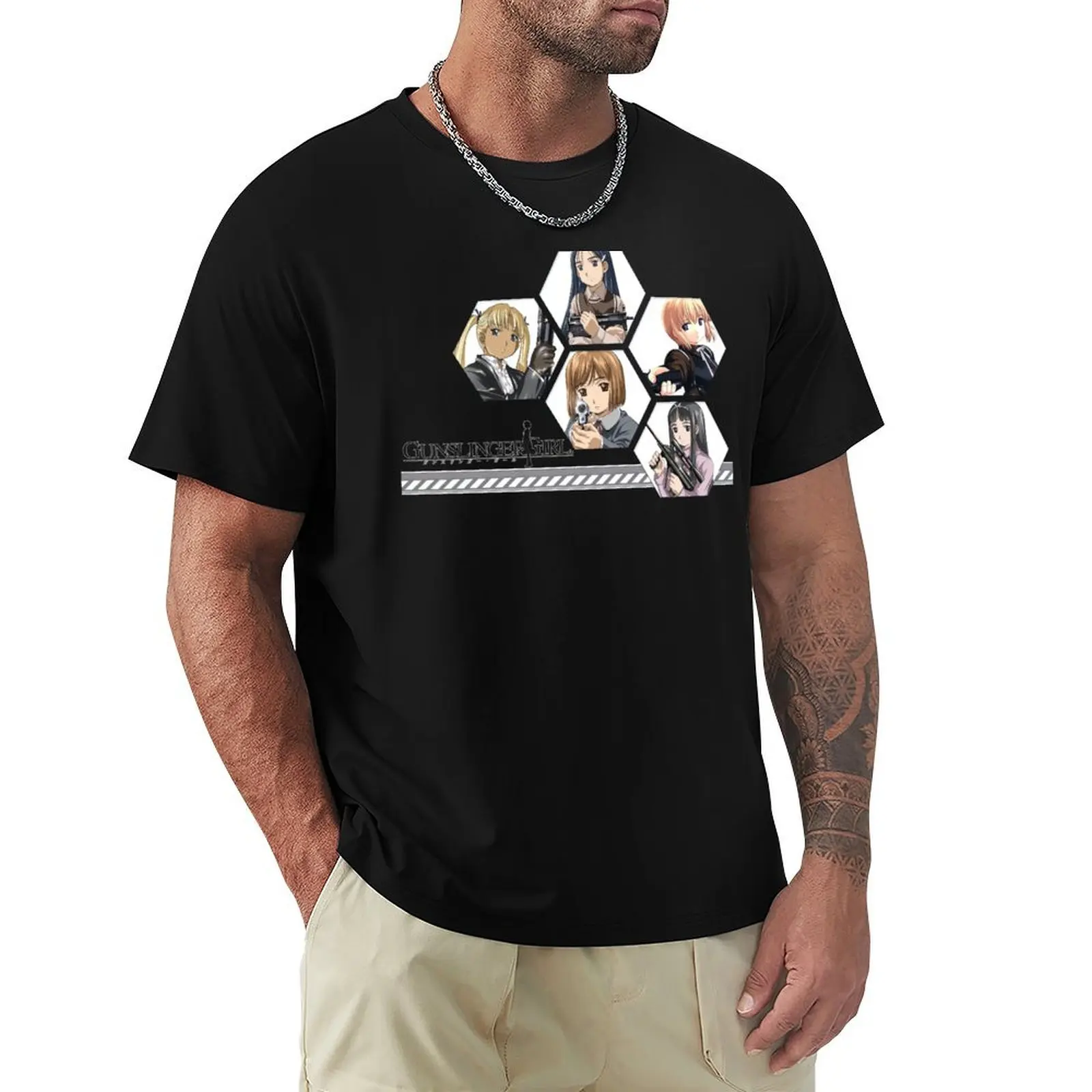 

Gunslinger-Girl T-Shirt sports fans vintage oversizeds Short sleeve tee men