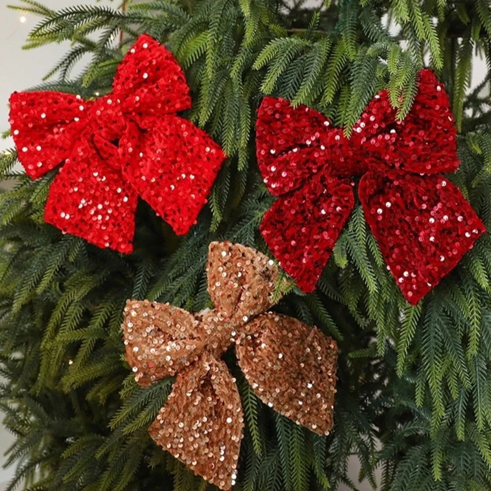 Flannelette Christmas Tree Bowknot Pendant Red DIY Ornament