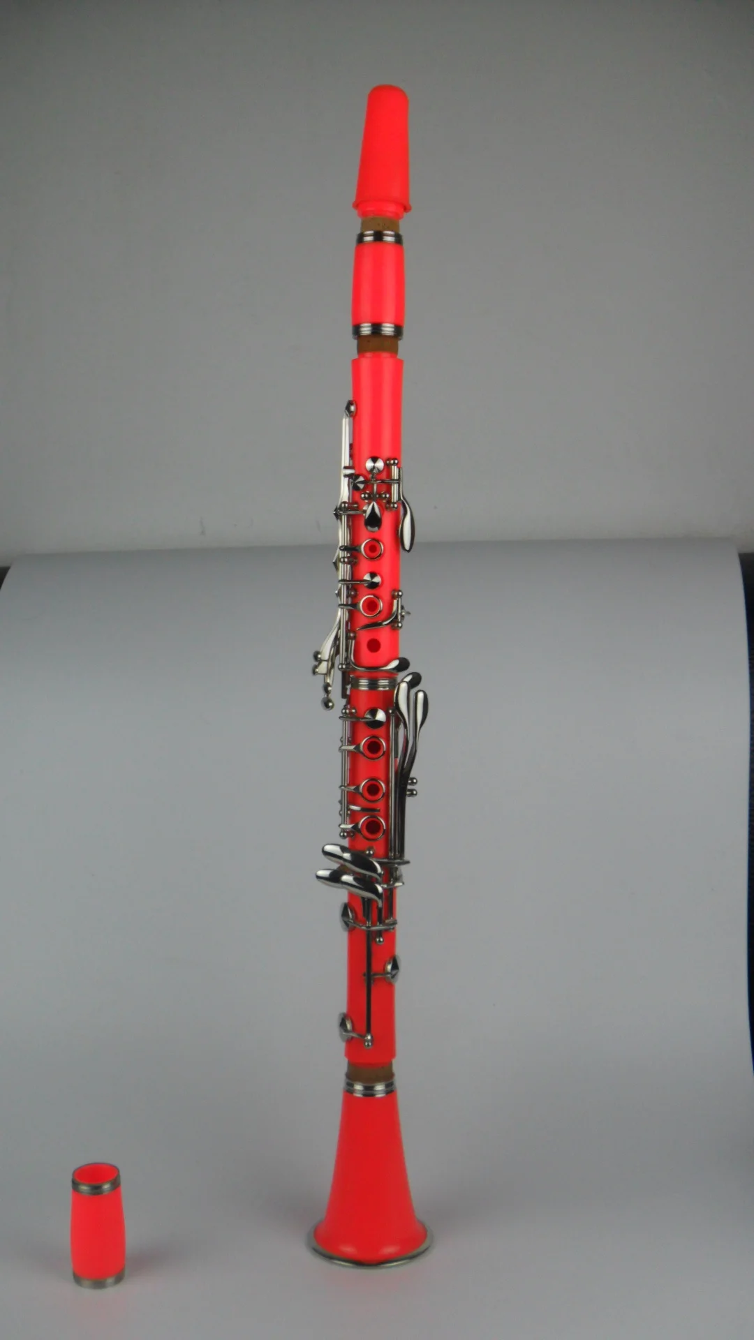 Clarinet Bb 17 Keys Beautiful Orange Color Good Sound Material Double Barrels