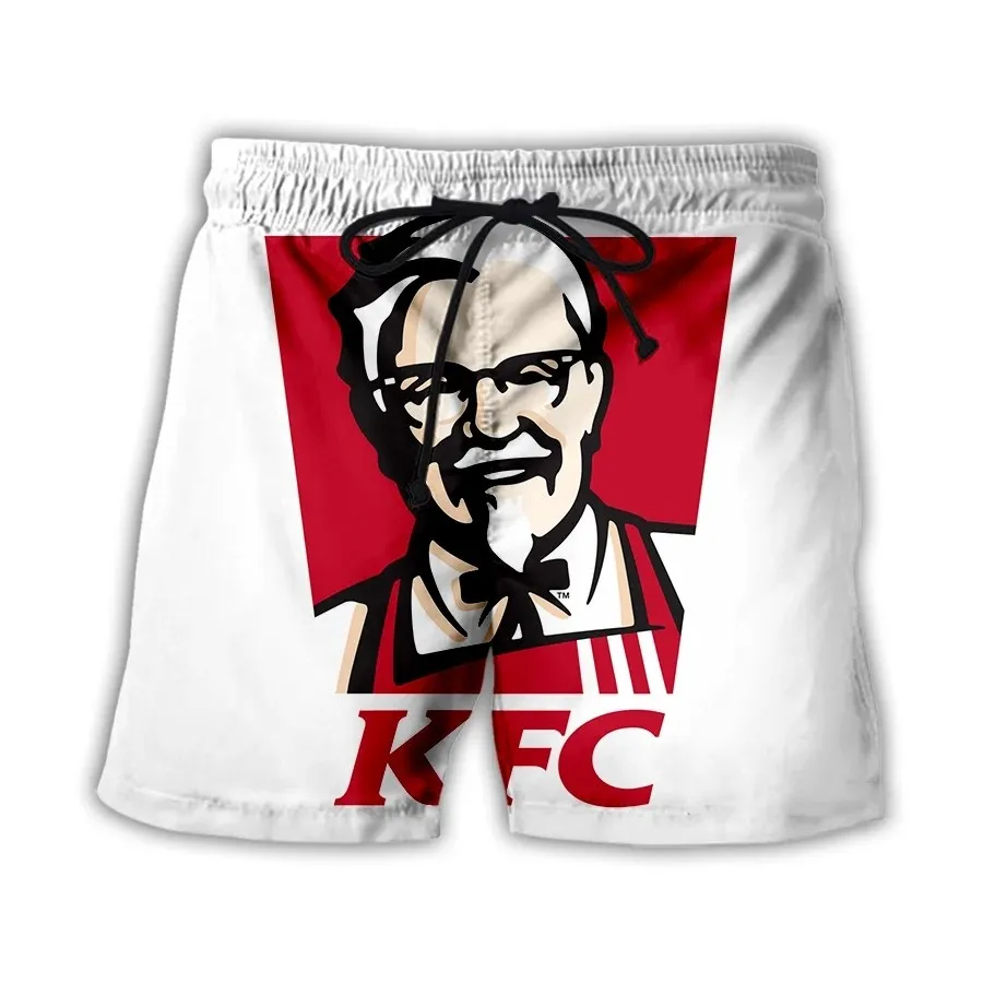 New Summer 3D Print KFC Beach Causal Clothing Fashion Men Women Shorts Plus Size S-7XL Streetwear Kids Pants Cargo  Tiki